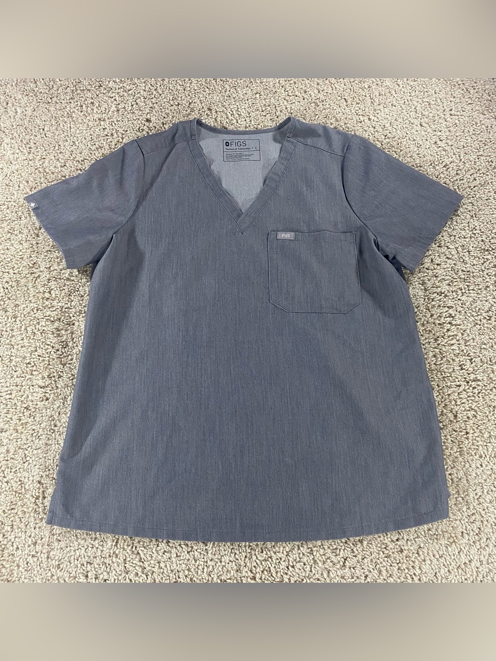Figs Catarina Scrub Top Graphite Gray Large Professional RN Medical Scrubs
